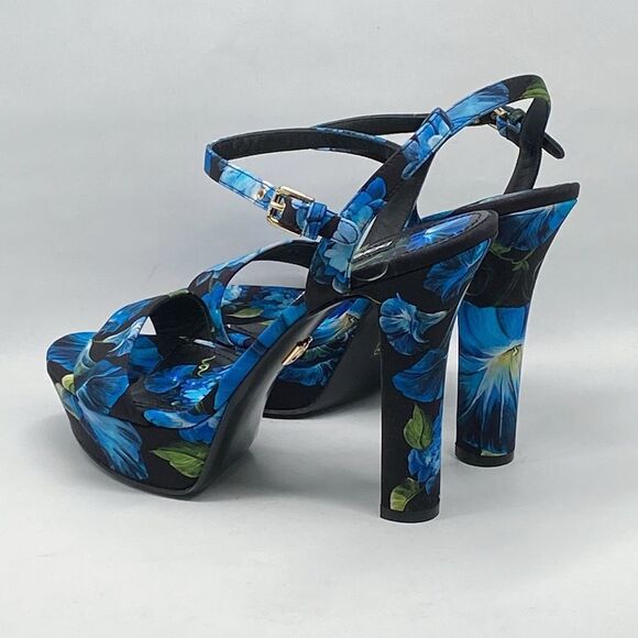 Dolce & Gabbana floral-print gabardine platform sandals size 40 - Picture 10 of 15
